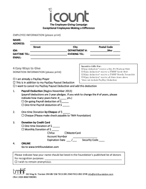 Employee Giving Campaign Form