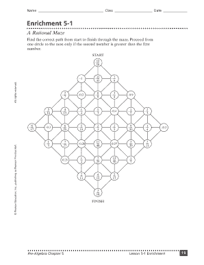 Rational Maze Worksheet