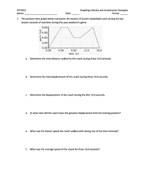 Physics Graphing Velocity and Acceleration Examples