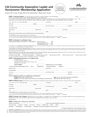 CAI Homeowner Membership Application