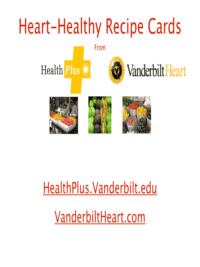 Fillable Online Heart-Healthy Recipe Cards Fax Email Print - pdfFiller