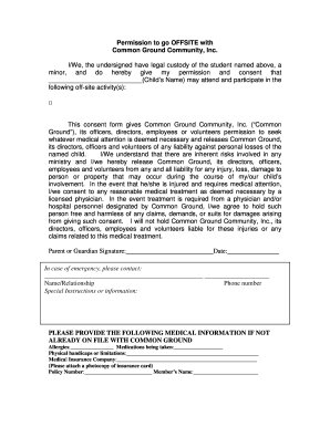 Offsite Activity Permission Form