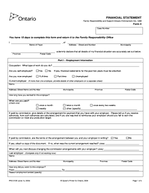 Ontario Financial Statement Form 4