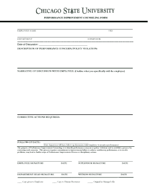 Performance Improvement Counseling Form