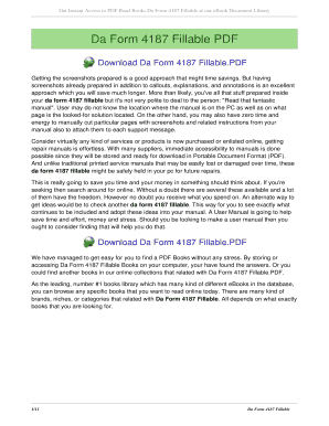 DA Form 4187 Fillable