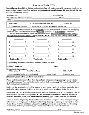 Program of Study Form