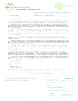 Manet Community Health Holiday Giving Campaign 2012