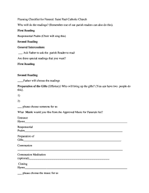 Funeral Planning Checklist