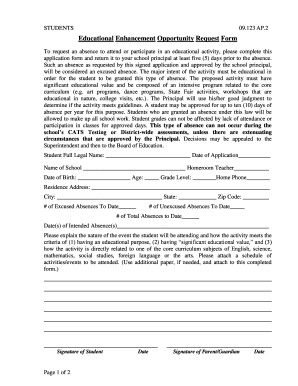 Educational Enhancement Opportunity Request Form
