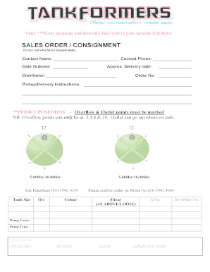 Sales Order/Consignment Form