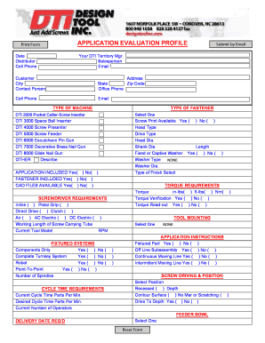 Application Evaluation Profile