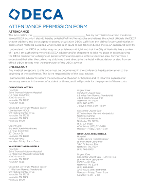 DECA Activity Attendance Permission Form