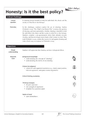 Cheating Questionnaire and Discussion