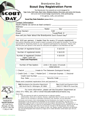 Brandywine Zoo Registration Form