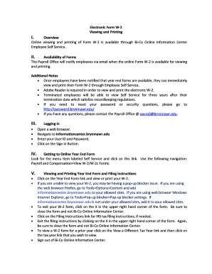 Electronic Form W-2 Viewing and Printing