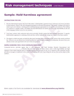 Hold-Harmless Agreement and Waiver of Subrogation
