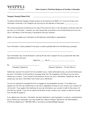 Client Consent to Third-Party Disclosure of Tax Return Information