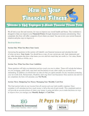 E&G Employees 5-Minute Financial Fitness Form