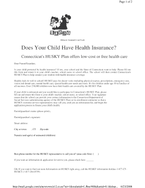 Connecticut HUSKY Health Insurance Application