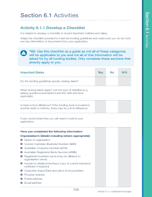 Funding Application Checklist