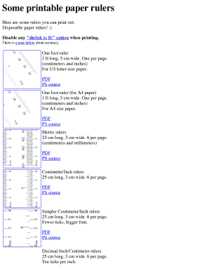 Fillable Online Some printable paper rulers Fax Email Print - pdfFiller