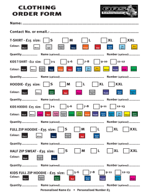 Clothing Order Form