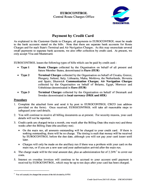 EUROCONTROL Credit Card Payment Form