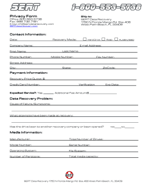 SERT Data Recovery Privacy Form