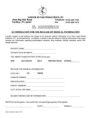 Authorization for Release of Medical Information