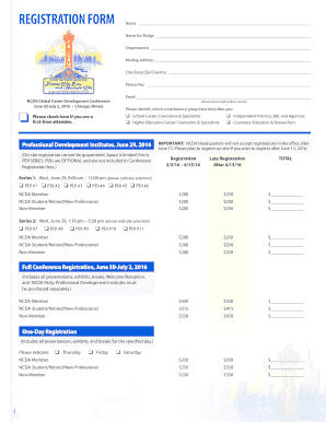 NCDA Conference Registration Form