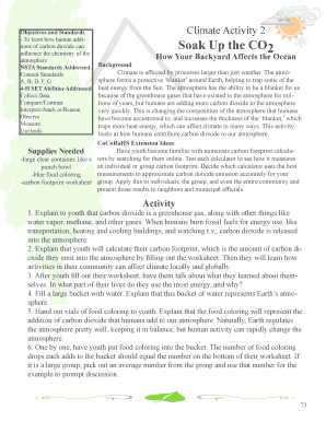 Climate Activity 2: Soak Up the CO2