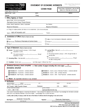 Fillable Online File a Form 700 - California Fair Political Practices ...