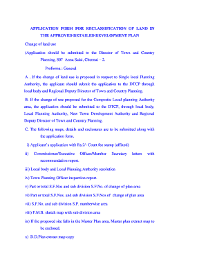 Application Form for Reclassification of Land
