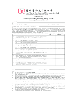 Proxy Form for Annual General Meeting