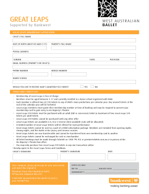 Great Leaps Membership Application
