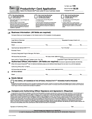 Business Productivity Card Application