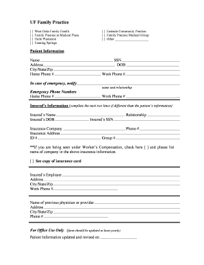Patient Information Form