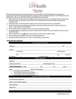 Personal Pet Visit Application