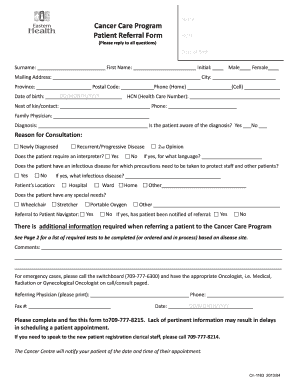 Cancer Care Program Patient Referral Form
