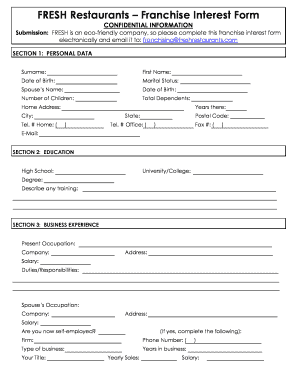 Franchise Interest Form