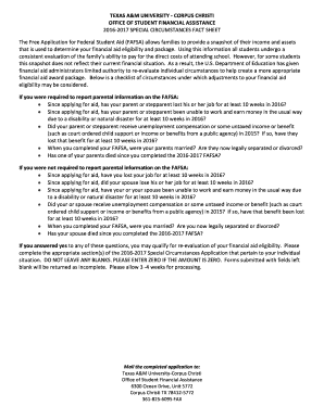 Texas A&M University Special Circumstances Application
