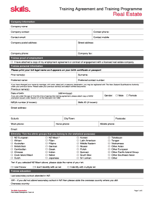 Real Estate Salesperson Training Agreement