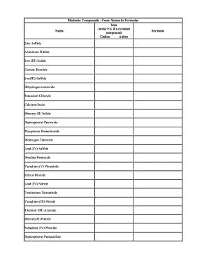 Chemistry Worksheet
