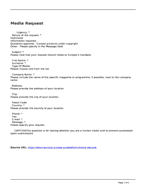 Europol Media Request Form