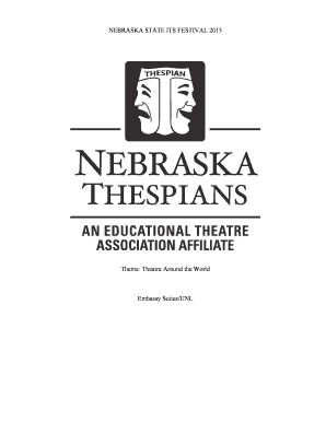 Nebraska State Thespian Festival Registration Form