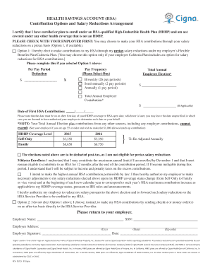 Health Savings Account Contribution Form