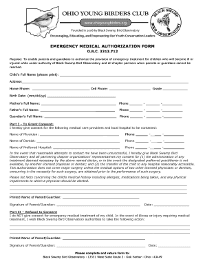 Emergency Medical Authorization Form