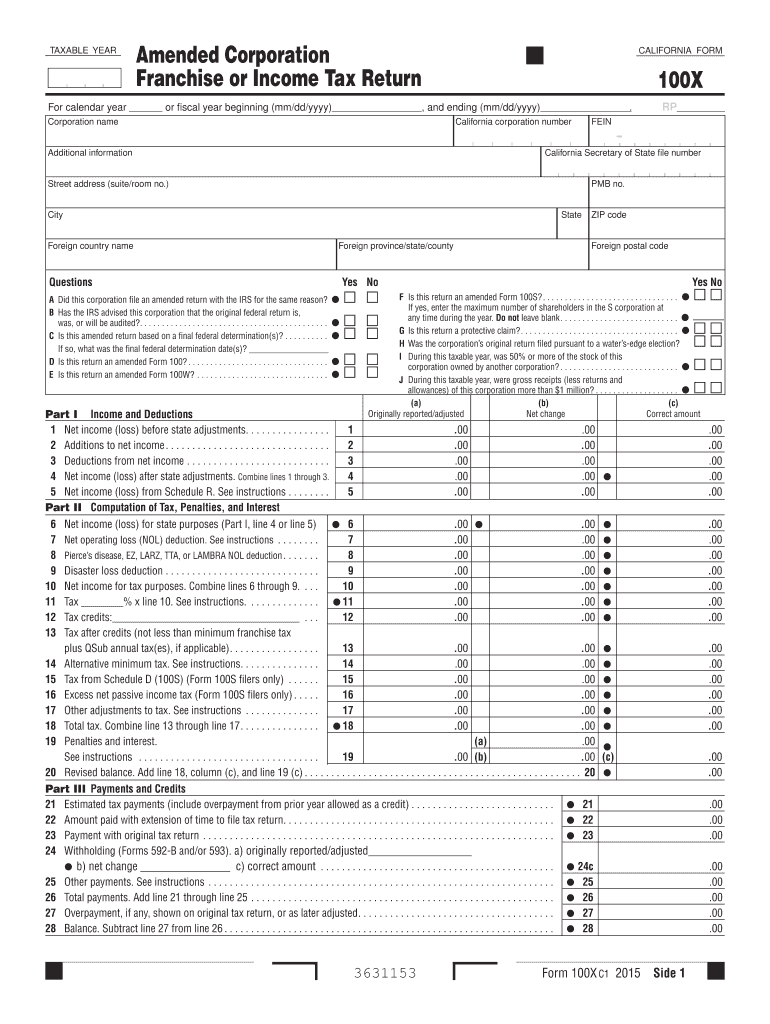 2015 Form 100X -- Amended Corporation - Preview on Page 1