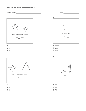 Geometry and Measurement Worksheet