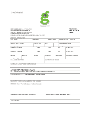 Franchise Application Form